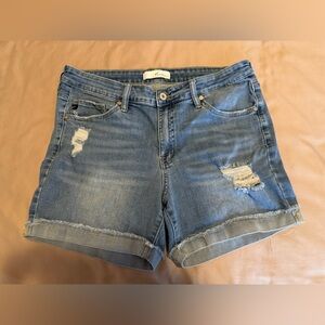 KanCan Blue Distressed Jean Shorts